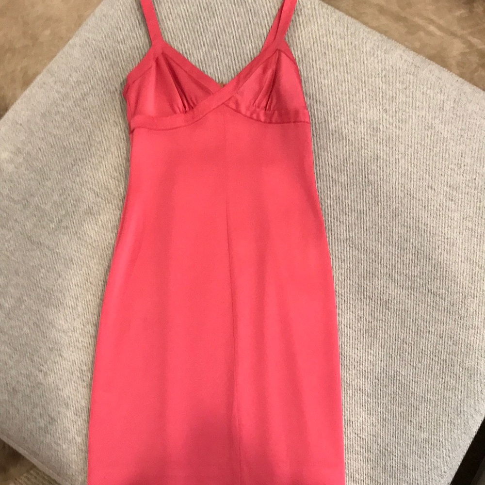BCBG coral pink cocktail dress
